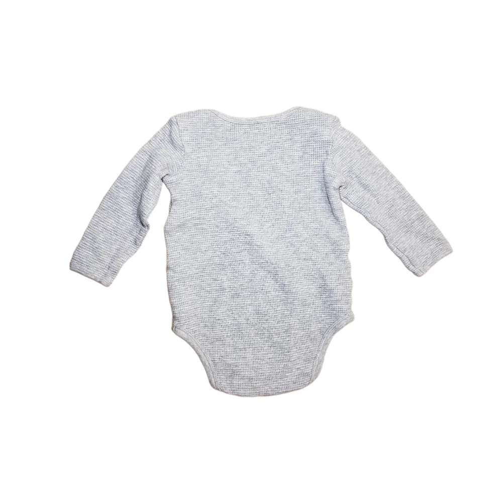 Ralph Lauren 6m Baby Boy Light Grey Thermal Long Sleeve Bodysuit